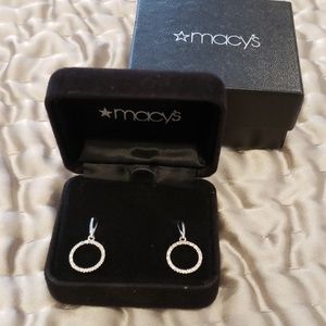 NWT White gold and diamond earrings